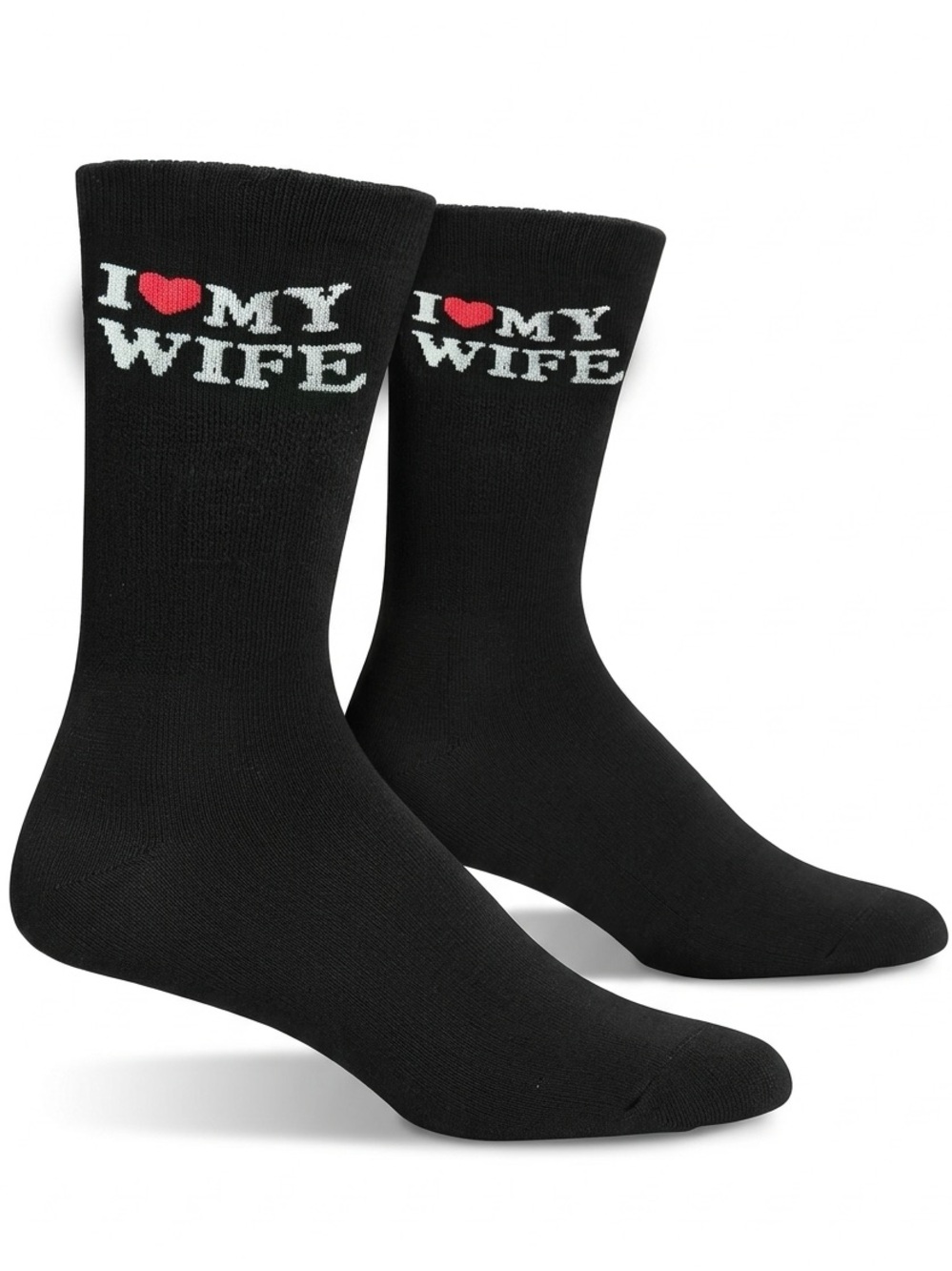 I ♥ My Wife Black Novelty Crew Socks